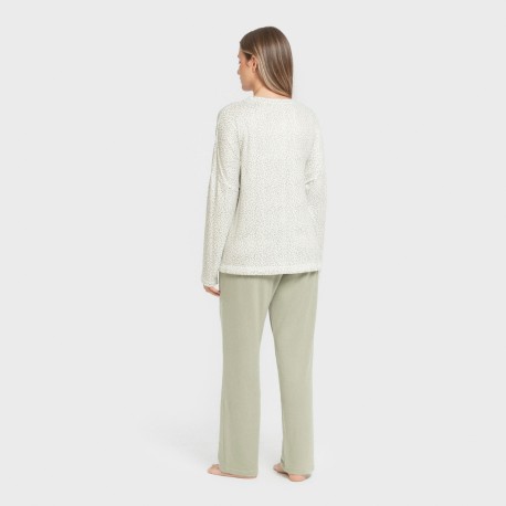 Pigiama lungo Secret donna Veleta verde