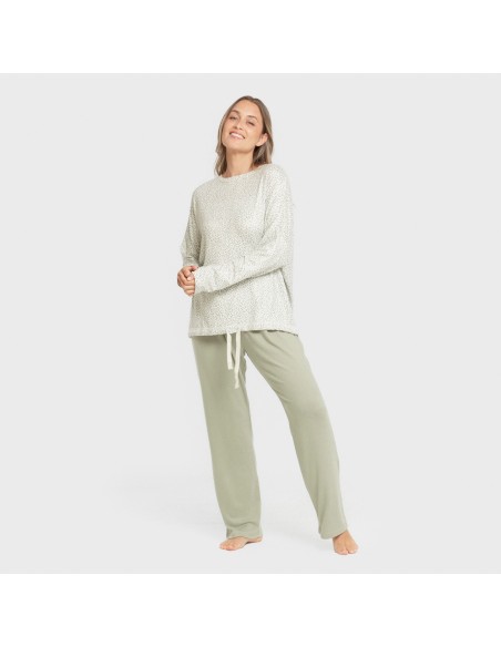 Pigiama lungo Secret donna Veleta verde