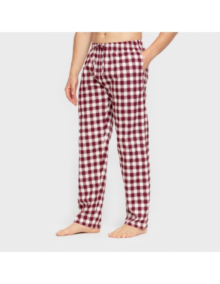 Pigiama uomo flanella Cuadro Gustavo bordeaux