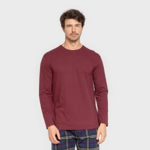Pigiama uomo flanella Cuadro Tejada bordeaux