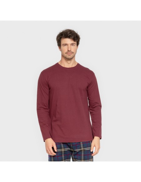 Pigiama uomo flanella Cuadro Tejada bordeaux Pigiama uomo flanella Cuadro Tejada bordeaux