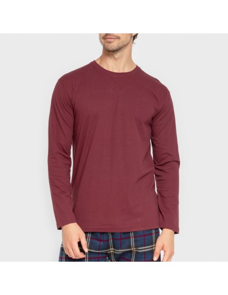 Pigiama uomo flanella Cuadro Tejada bordeaux Pigiama uomo flanella Cuadro Tejada bordeaux