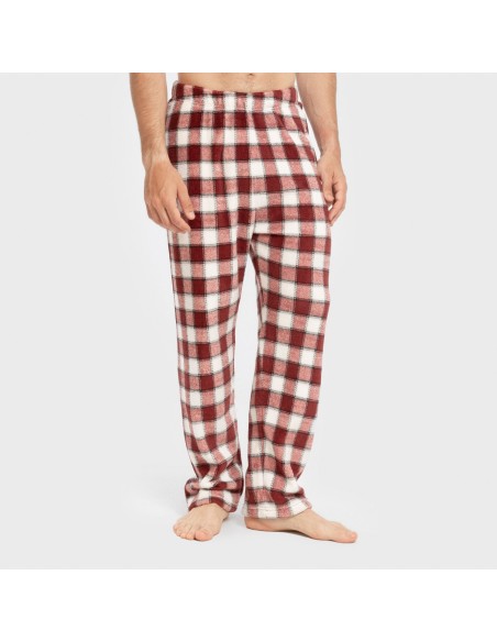 Pigiama pile coral uomo Cuadro Gustavo bordeaux