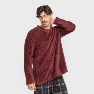 Pigiama pile coral uomo Cuadro Tejada bordeaux