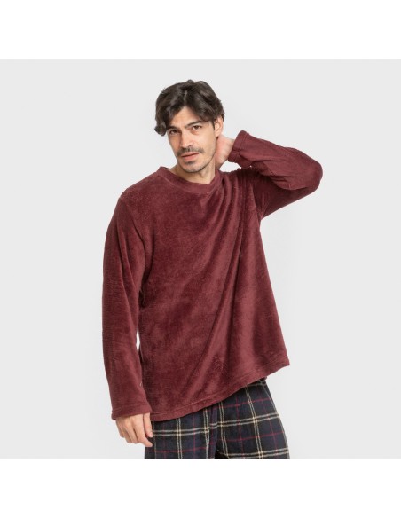 Pigiama pile coral uomo Cuadro Tejada bordeaux Pigiama pile coral uomo Cuadro Tejada bordeaux
