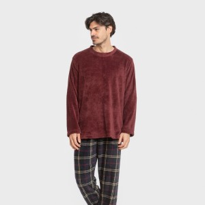 Pigiama pile coral uomo Cuadro Tejada bordeaux 2