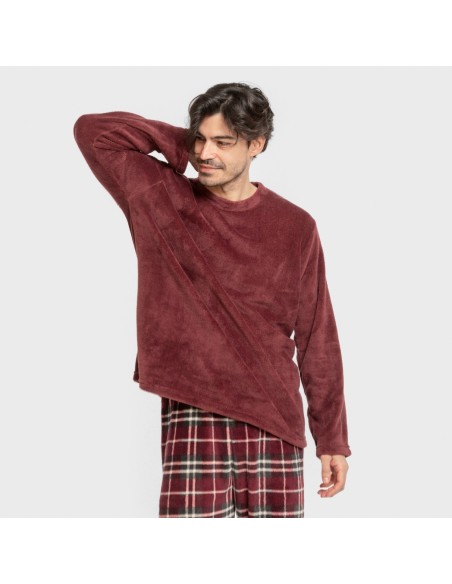 Pigiama pile coral uomo Cuadro Sauron bordeaux Pigiama pile coral uomo Cuadro Sauron bordeaux