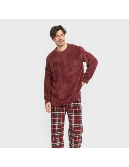 Pigiama pile coral uomo Cuadro Sauron bordeaux Pigiama pile coral uomo Cuadro Sauron bordeaux