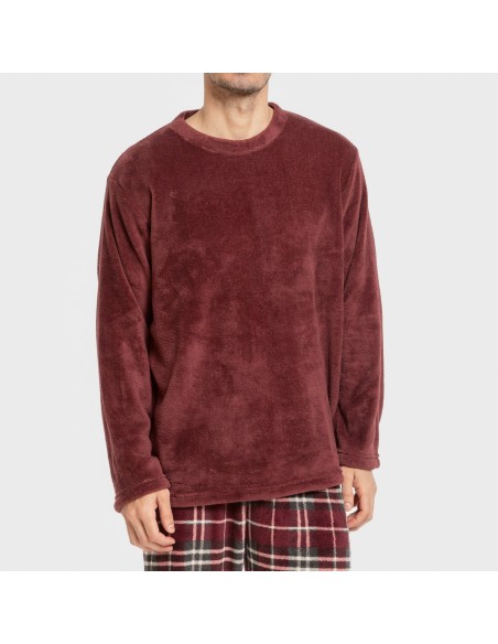 Pigiama pile coral uomo Cuadro Sauron bordeaux Pigiama pile coral uomo Cuadro Sauron bordeaux