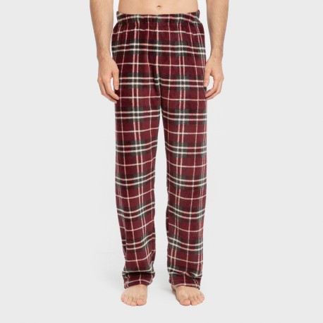 Pigiama pile coral uomo Cuadro Sauron bordeaux