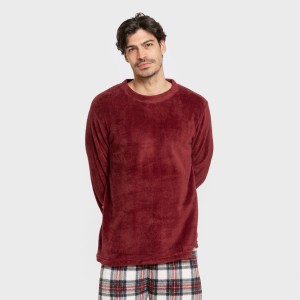 Pigiama pile coral uomo Cuadro Celestia bordeaux
