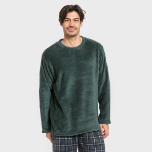 Pigiama pile coral uomo Cuadro Ruz verde