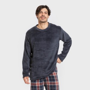 Pigiama pile coral uomo Cuadro Curtis blu navy