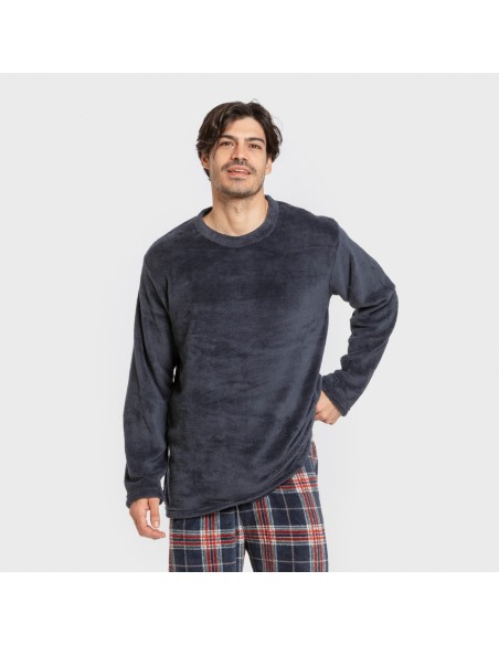 Pigiama pile coral uomo Cuadro Curtis blu navy