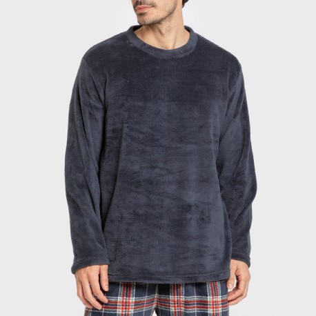 Pigiama pile coral uomo Cuadro Curtis blu navy