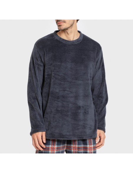 Pigiama pile coral uomo Cuadro Curtis blu navy