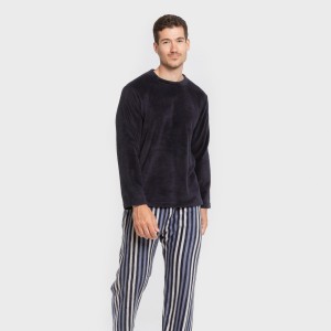 Pigiama pile coral uomo Raya Vinicius blu 2