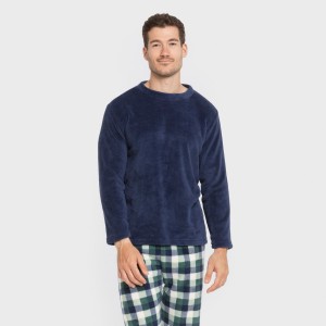 Pigiama pile coral uomo Cuadro Ferni blu navy