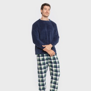 Pigiama pile coral uomo Cuadro Ferni blu navy 2