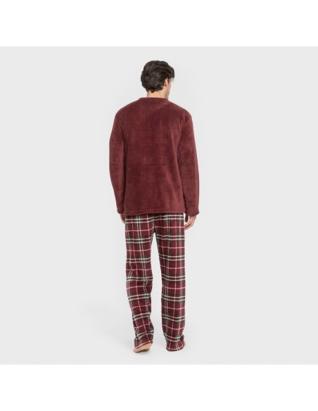 Pigiama pile coral uomo Cuadro Sauron bordeaux Pigiama pile coral uomo Cuadro Sauron bordeaux