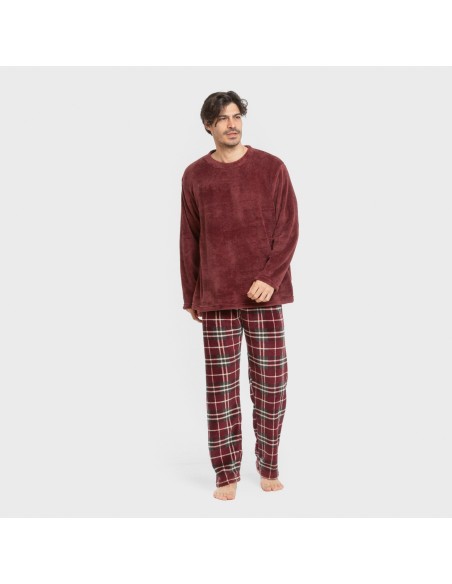 Pigiama pile coral uomo Cuadro Sauron bordeaux Pigiama pile coral uomo Cuadro Sauron bordeaux