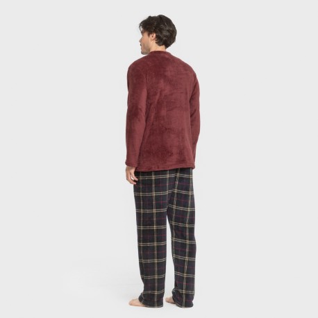 Pigiama pile coral uomo Cuadro Tejada bordeaux