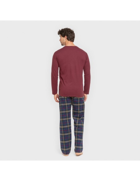 Pigiama uomo flanella Cuadro Tejada bordeaux Pigiama uomo flanella Cuadro Tejada bordeaux