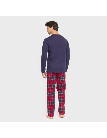 Pigiama uomo flanella Cuadro Bilbo blu navy
