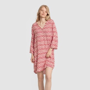 Camicia lunga viscosa Pastela rosa fragola