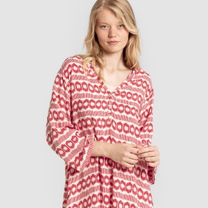 Camicia lunga viscosa Pastela rosa fragola 2