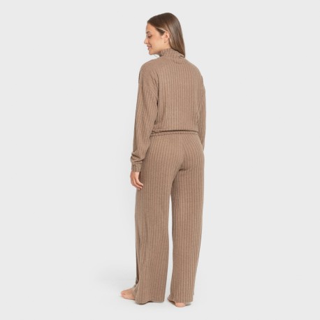 Pantalone lungo a palazzo 4x2 a costine - donna