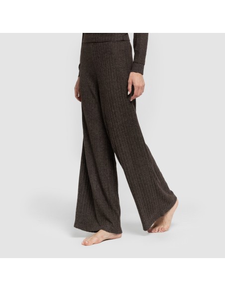 Pantalone lungo a palazzo 4x2 a costine - donna