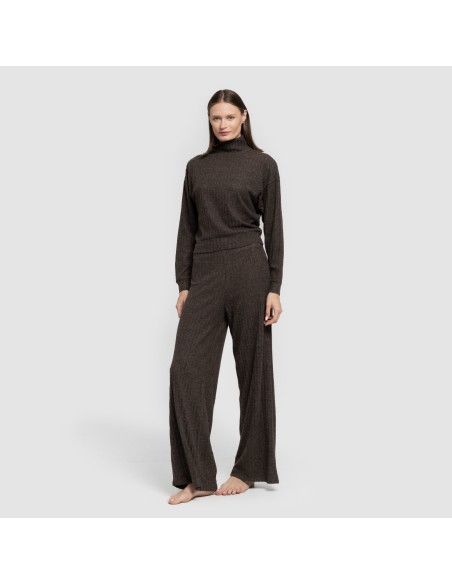 Pantalone lungo a palazzo 4x2 a costine - donna