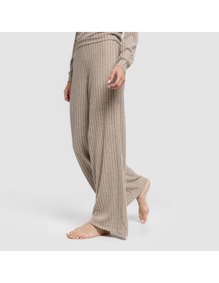 Pantalone lungo a palazzo 4x2 a costine - donna