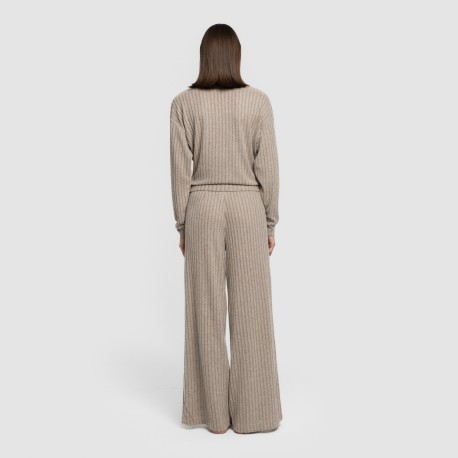 Pantalone lungo a palazzo 4x2 a costine - donna