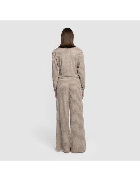 Pantalone lungo a palazzo 4x2 a costine - donna