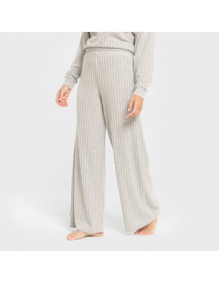 Pantalone lungo a palazzo 4x2 a costine - donna