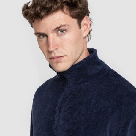 Felpa pile coral uomo