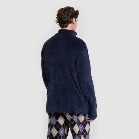 Felpa pile coral uomo