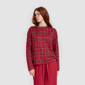 Pigiama lungo Secret donna Cuadro Nicolas rosso