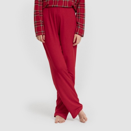 Pigiama lungo Secret donna Cuadro Nicolas rosso