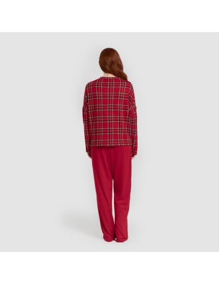 Pigiama lungo Secret donna Cuadro Nicolas rosso