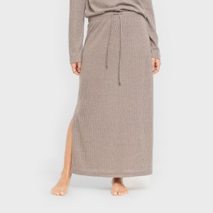 Gonna midi a costine da donna 2