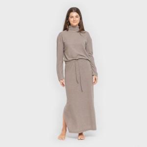 Gonna midi a costine da donna