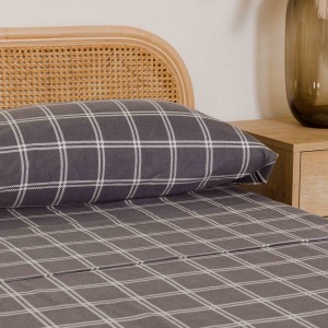 Set di lenzuola flanella Cuadro Nitari gris chiaro