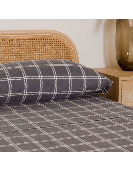 Set di lenzuola flanella Cuadro Nitari gris chiaro