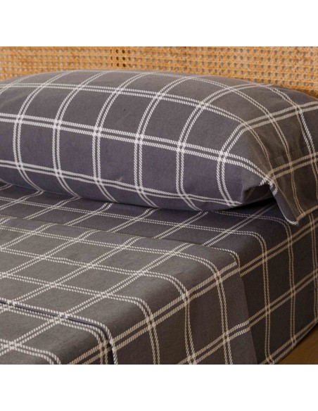 Set di lenzuola flanella Cuadro Nitari gris chiaro