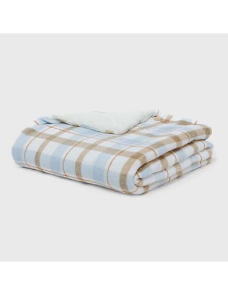 Coperta sherpa Cuadro Noric celeste