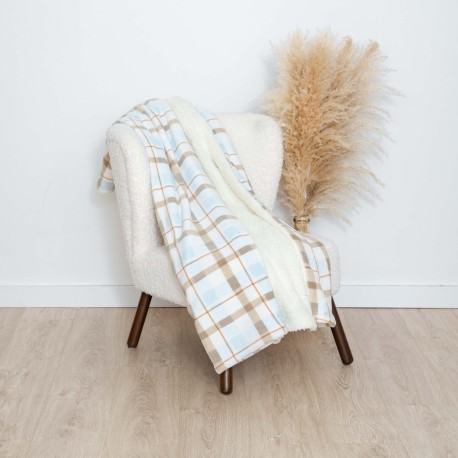 Coperta sherpa Cuadro Noric celeste