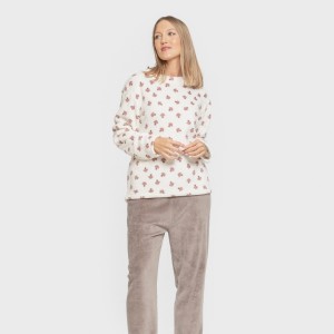 Pigiama pile coral Ellen marrone